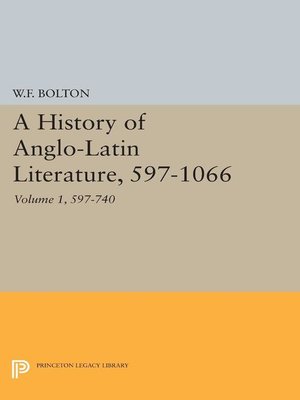 cover image of History of Anglo-Latin Literature, 597-740